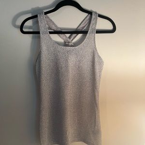 Express Small tank top with a shimmery silver color. No glitter.